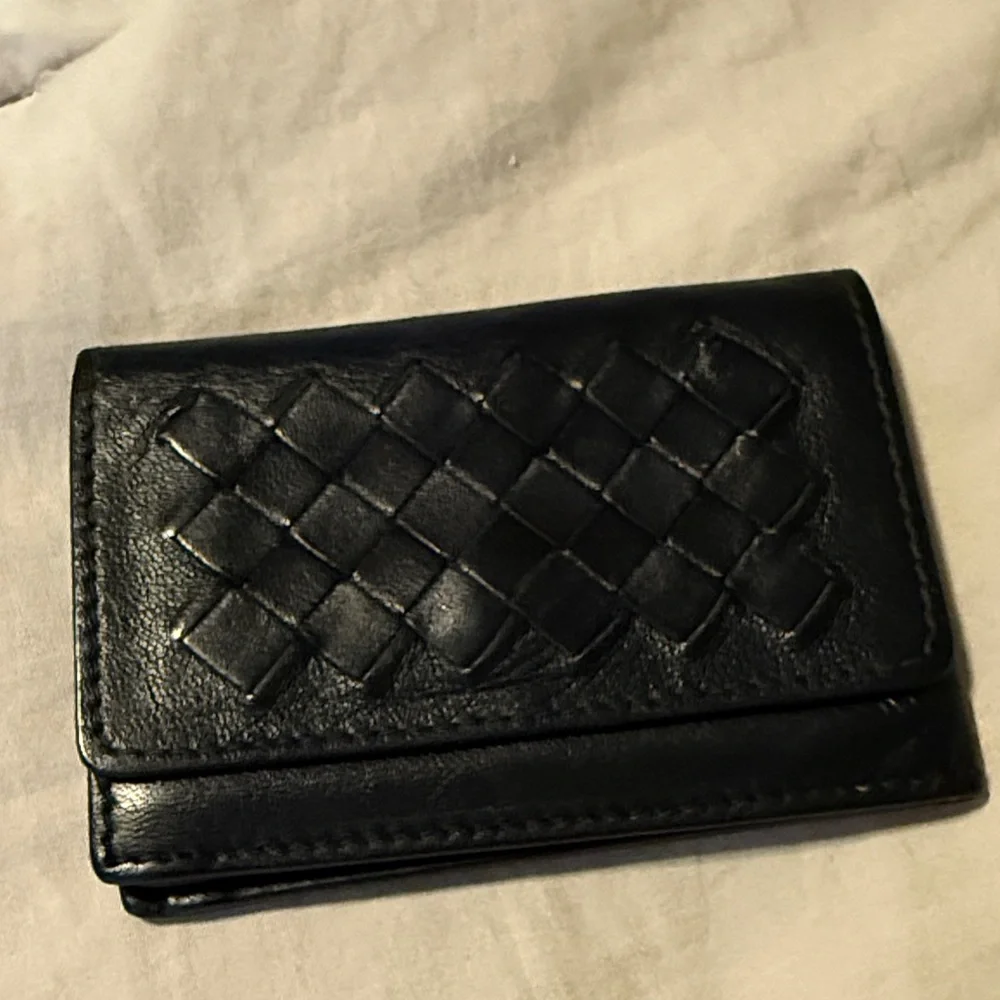 BOTTEGA VENETA Authentic Leather Business Card Holder Card Case Intrecciato